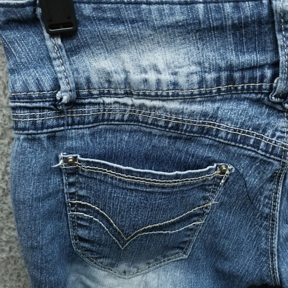 Angels Women's 7 Button-Fly Blue Cropped Jeans 30.75" 24.25" 7.5" - Picture 9 of 11